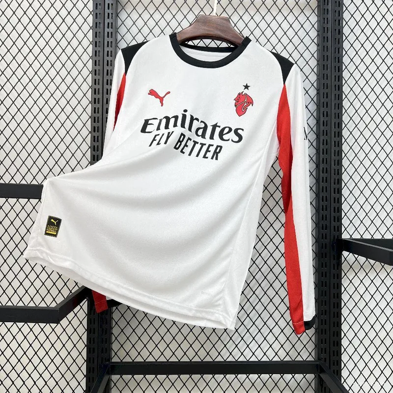 Camiseta AC Milan 2025/26 VISITANTE MANGA LARGA VERSION FAN